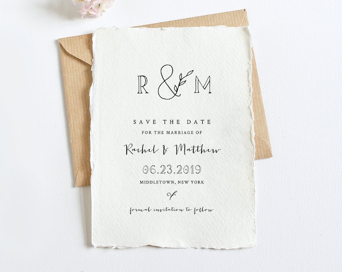 Rustic Save the Date Template, Printable Self-Editing Wedding Date Card, Instant Download, 100% Editable, Templett, Simple, DIY #042-120SD