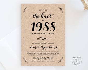 Anniversay Invitation Template, Wedding Vow Renewal Invitation Printable, Renew Vows Invite, INSTANT DOWNLOAD, 100% Editable #NC-105VR