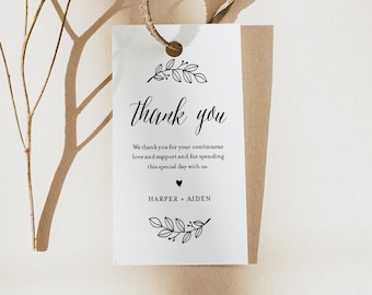 Rustic Favor Tag for Bridal Shower or Wedding, Welcome Bag, Thank You Tag, INSTANT DOWNLOAD, 100% Editable Text, Printable #039-163FT