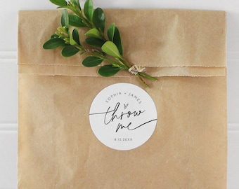 Confetti Toss Tag or Label, Petal Toss, Wedding Exit Throw Bags, Send Off, Instant Download, Editable, Circle or Square, 2.5" #0032-147SF