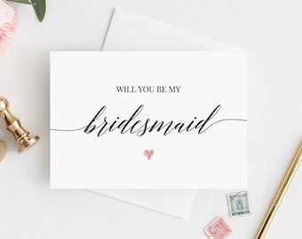Will You Be My Bridesmaid Printable Card, Ask to be Bridesmaid, Maid of Honor, Flower Girl, 100% Editable, Instant Download, DIY #034-101BMB