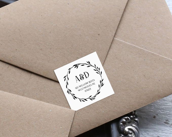 Wedding Address Stickers, Favor Tag, Return Address Labels, DIY, Instant Download, 100% Editable Template, Wreath Rustic Botanical #NC-101AL