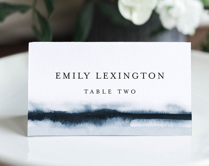 Wedding Place Card Template, Printable Elegant Watercolor Buffet Card, Editable Seating Card, Templett, Instant Download, DIY #093A-150PC