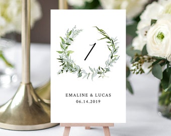Wine Table Number Card Template Printable Wedding Wine Bottle | Etsy