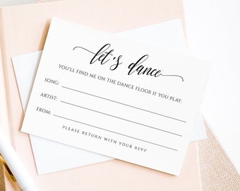 Wedding Song Request Card, Printable DJ Request, Song Request RSVP Insert, Editable Template, Instant Download, Templett #023-101SR