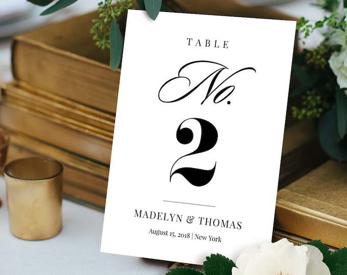 Table Number Card Template, Printable Wedding Table Number, DIY Reception Table Card, 100% Editable, Instant Download, Digital #NC-101TC