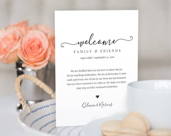 Modern Calligraphy Welcome Bag Letter Template - 100% Editable