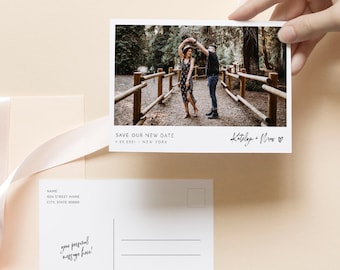 Photo Change of Plans Postcard, Postponed Wedding Date Announcement Template, 100% Editable, Instant Download, Templett, 4x6 #090-119PA