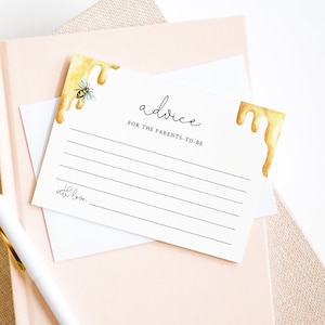 Bee baby advies kaartsjabloon, honingbij babydouche, bruiloft, bruids douche, bewerkbare tekst, afdrukbare, Instant Download, Templett 097-103AC