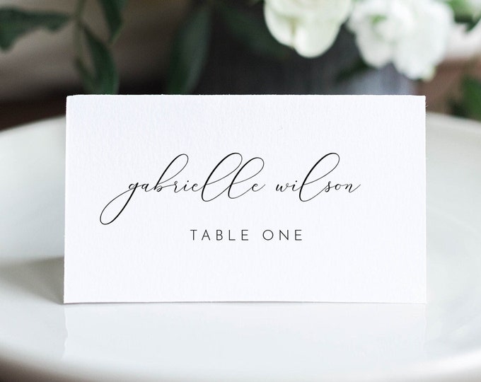 Place Card Template, Printable Wedding Escort Card, Name Card, Seating Card, Table Number, Instant Download, 100% Editable, DIY #024-108PC