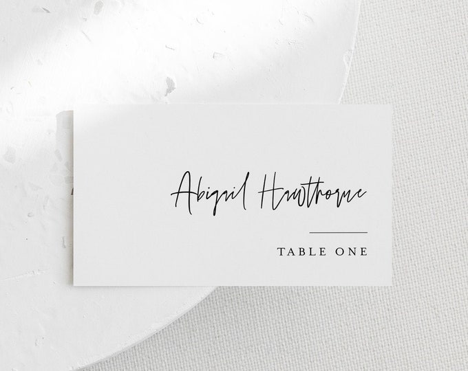 Minimalist Place Card Template, Printable Modern Simple Wedding Buffet Card & Meal Option, INSTANT DOWNLOAD, Editable, Templett #0009-181PC
