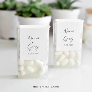 Tic Tac Wraparound, Mint Label Template, Minimalist Wedding or Bridal Shower Mint Favor Sticker, Instant Download, Templett #096-105TT