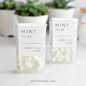 Tic Tac Wraparound, Mint to Be Label Template, Minimalist Wedding or Bridal Shower Mint Favor Sticker, Instant Download, Templett #094-104TT