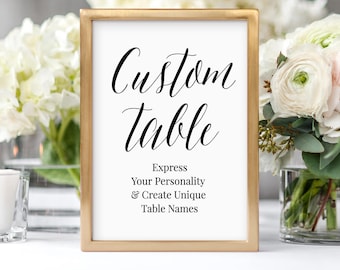 Personalized Table Cards, Wedding Table Numbers, Editable Seating Assignment, Create & Design Unique Table Names, Instant Download #NC-114TC