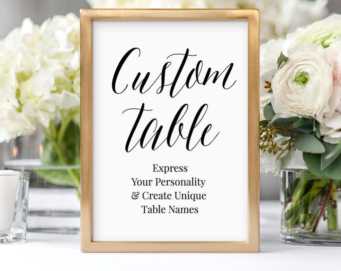 Personalized Table Cards, Wedding Table Numbers, Editable Seating Assignment, Create & Design Unique Table Names, Instant Download #NC-114TC