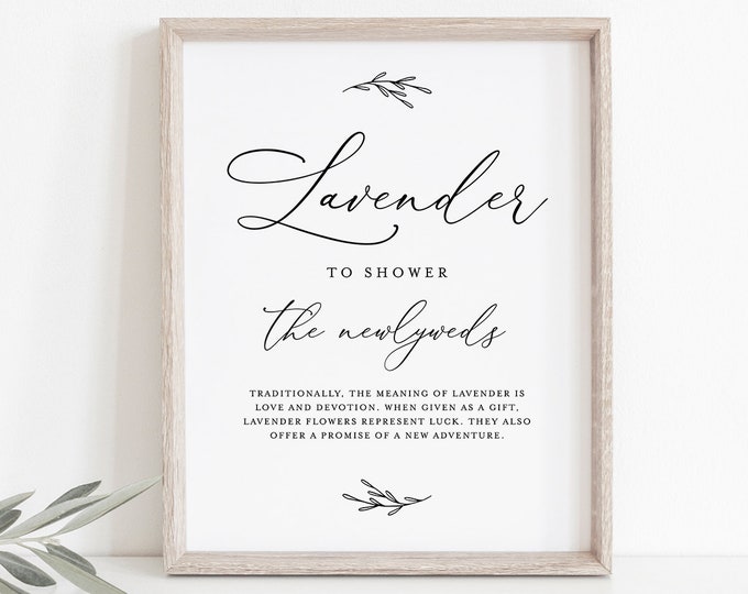 Lavender Toss Sign, INSTANT DOWNLOAD, 100% Editable Template, Printable Wedding Lavender Confetti Send Off, Ceremony Exit, 5x7 & 8x10 CHM-08
