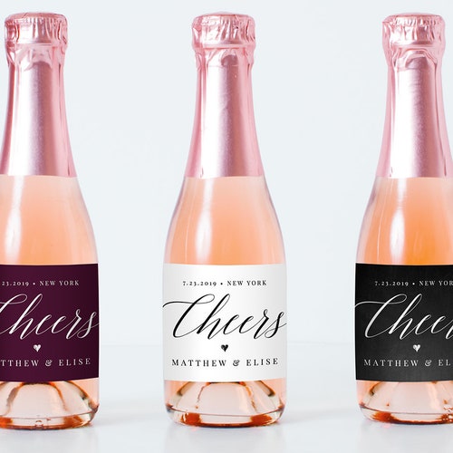 Mini Champagne Label Template Printable Mini Wine Bottle - Etsy