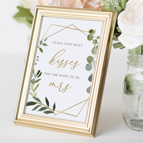 How Many Kisses Bridal Shower Game Hershey Kisses Game Etsy