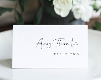 Minimalist Place Card Template, Printable Modern Wedding Buffet Card with Meal Option, INSTANT DOWNLOAD, Editable, Templett #096-155PC