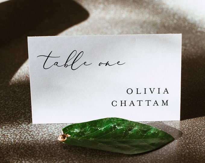 Minimalist Place Card Template, Printable Modern Elegant Wedding Buffet Card with Meal Option, INSTANT DOWNLOAD, Templett #045-185PC