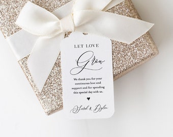 Wedding Favor Tag Template, Let Love Grow, Bridal Shower Favor, Succulent Plant Favor, Baby Shower, INSTANT DOWNLOAD, 100% Editable #112FT