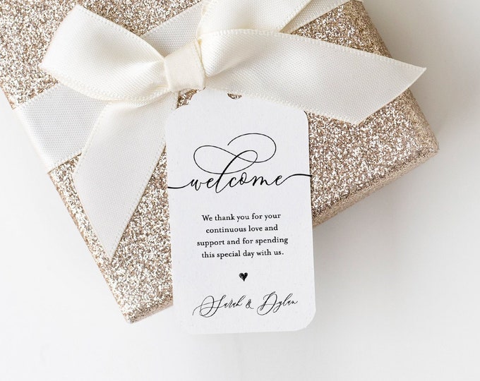 Wedding Welcome Tag, Welcome Bag Tag Template, Printable Thank You Tag, Favor Tag, 100% Editable, Custom Tag, INSTANT DOWNLOAD #115FT