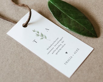 Favor Tag for Bridal Shower or Wedding, Delicate Greenery, Welcome Bag, Thank You Tag, Instant Download, Editable, Printable #0004B-171FT
