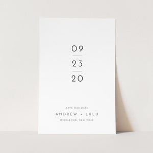 Modern Save the Date Template, 100% Editable Text, Minimalist Simple Wedding Date, DIY, Templett, Digital, Instant Download #094-165SD