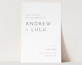 Minimalist Save the Date Template, 100% Editable Text, Modern Simple Wedding Date, DIY, Templett, Digital, Instant Download #094-164SD