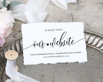 Wedding Website Insert Card, 100% Editable Template, Rustic Wedding Detail, Accommodation, Printable Enclosure, INSTANT DOWNLOAD #008-126EC