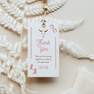 Cowboy Favor Tags  Cowboy Party Thank-You Tags and Labels – Sunshine  Parties