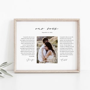Wedding Vow Keepsake Wall Art, Anniversary Gift, 1st Year Paper, 100% Editable Template, INSTANT DOWNLOAD, 8x10, 11x14, 16x20 #045-233LS