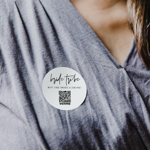 Buy the Bachelorette a Drink, Bride Venmo Button Pin, QR Code, Cash App, Venmo Sticker, Editable, Instant Download, Templett #0009-107BPB