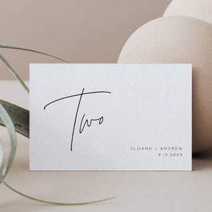 Horizontal Table Number Card Template, Modern Minimal Clean Wedding Table Number, Editable, INSTANT DOWNLOAD, Templett, 4x6 #0026-202TC