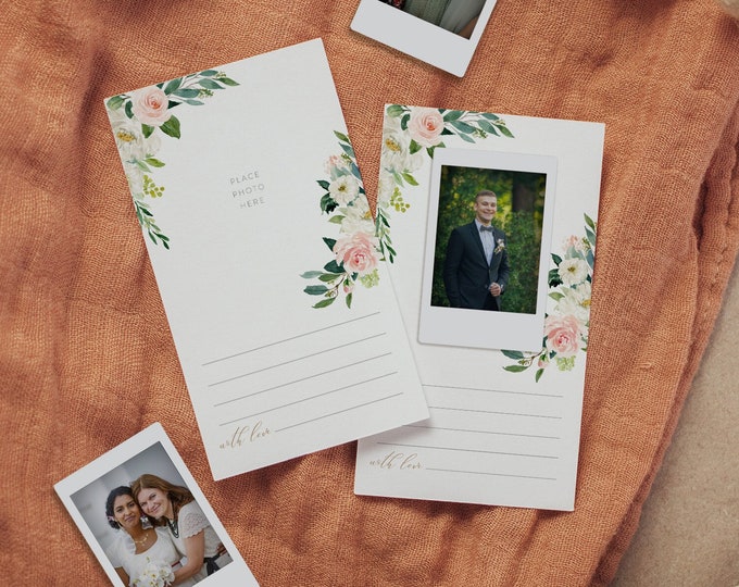 Photo Guest Book Card, Instax Wedding Guestbook, Printable Alternative Guest Book, Editable, Instant Download, Templett, 4x7 #043-103IGB