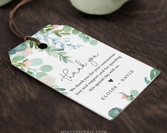 Garden Favor Tag for Bridal Shower or Wedding, Welcome Bag Tag, Thank You Tag, INSTANT DOWNLOAD, 100% Editable Text, Printable, #068A-130FT