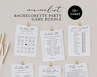 Bachelorette Party Game Pack Bundle, 11 Games, Minimalist, Dirty Adult Games, 100% Editable Templates, Instant Download, Templett #045BPG