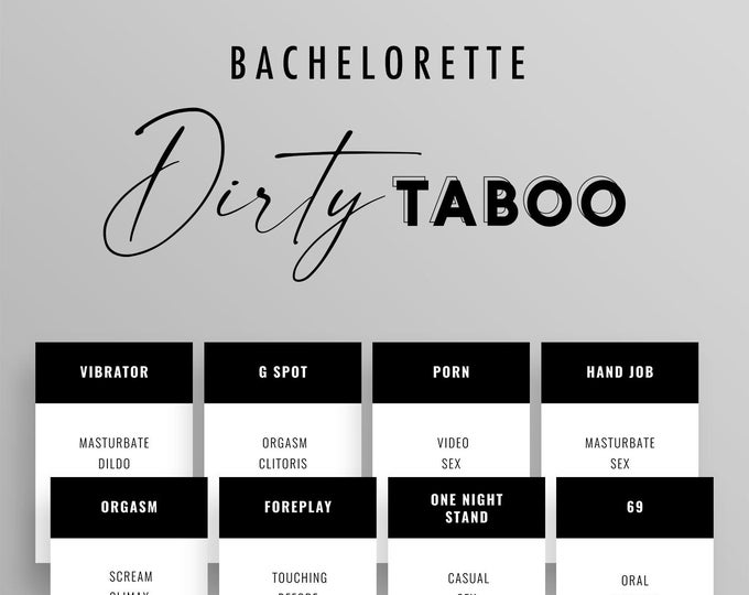 Bachelorette Party Game, Dirty Taboo Cards, 72 Cards, Don't Say It, X-Rated, Hen Do Party Game, Adult Game, Instant Download, 2.5x3.5