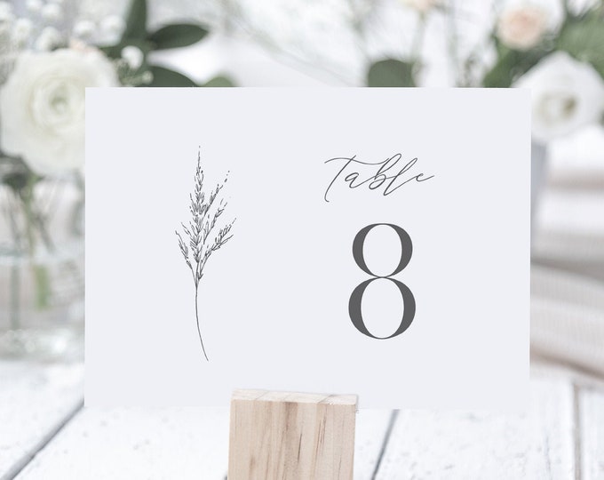 Lavender Table Number Card Template, Simple Minimalist Wedding Table Number, Editable, INSTANT DOWNLOAD, Templett, DIY 4x6 #0006C-182TC