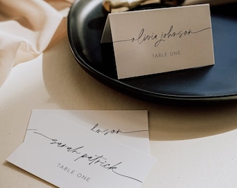 Minimalist Place Card Template, Printable Modern Simple Wedding Buffet Card & Meal Option, INSTANT DOWNLOAD, Editable, Templett #0032-213PC