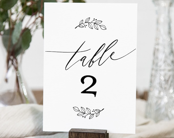 Table Number Card Template, Printable Rustic Wedding Table Number, 100% Editable, Minimalist, INSTANT DOWNLOAD, Templett, 4x6 #052-152TC