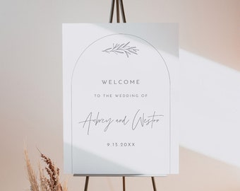 Arch Welcome Sign, Modern Minimalist Wedding Poster, 100% Editable Template, Instant Download, Printable, Templett #0030-279LS
