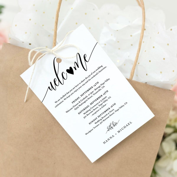 Welcome Bag Tags Etsy