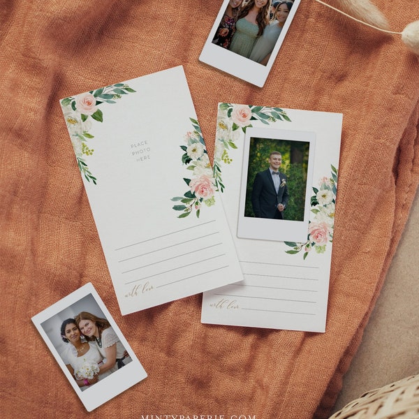 Photo Guest Book Card, Instax Wedding Guestbook, Printable Alternative Guest Book, Editable, Instant Download, Templett, 4x7 #043-103IGB