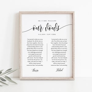 Anniversary Gift, 1st Year Paper, Wedding Vow Keepsake Wall Art, 100% Editable Template, INSTANT DOWNLOAD, 8x10, 11x14, 16x20 #008-143LS