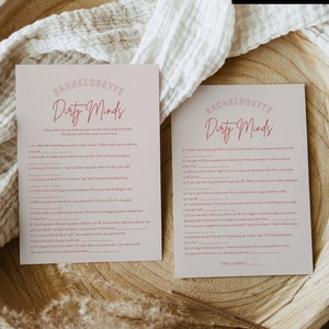 Dirty Minds Game, Hen Do Party, Dirty Bachelorette Riddle Game, Modern, Minimal, Editable Template, Instant Download, Templett #055-128BACH