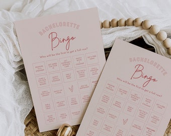 Modern Bachelorette Bingo Game, Hen Party Game, Dirty Bingo, Editable Template, Customize, Instant Download, Templett, 5x7 #055-112BACH