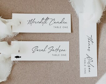 Minimalist Place Card Template, 100% Editable, Printable Skinny Seating Card, Narrow Name Card, Favor Tag, Slim, Templett #0023-193PC