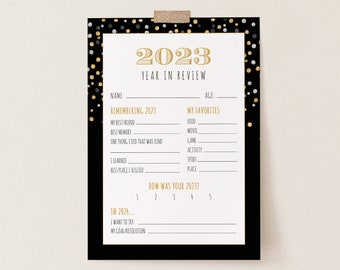 2023 Kids Year In Review, New Years Eve Kids Activity, Printable Time Capsule, Editable Template, Instant Download, Templett #109NYG