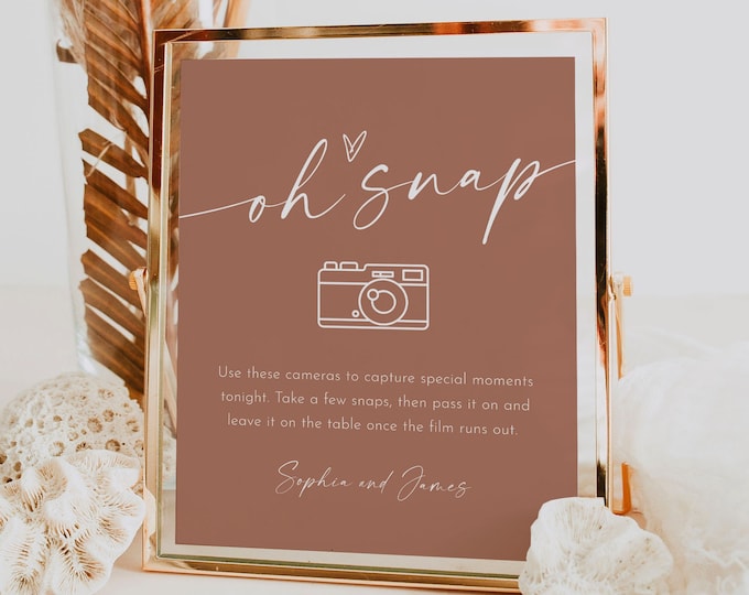 Disposable Camera Sign, Can't Wait to See What Develops, Wedding Guest Photo, I Spy, Take Action, Editable Template, Templett 8x10 0034T-49S
